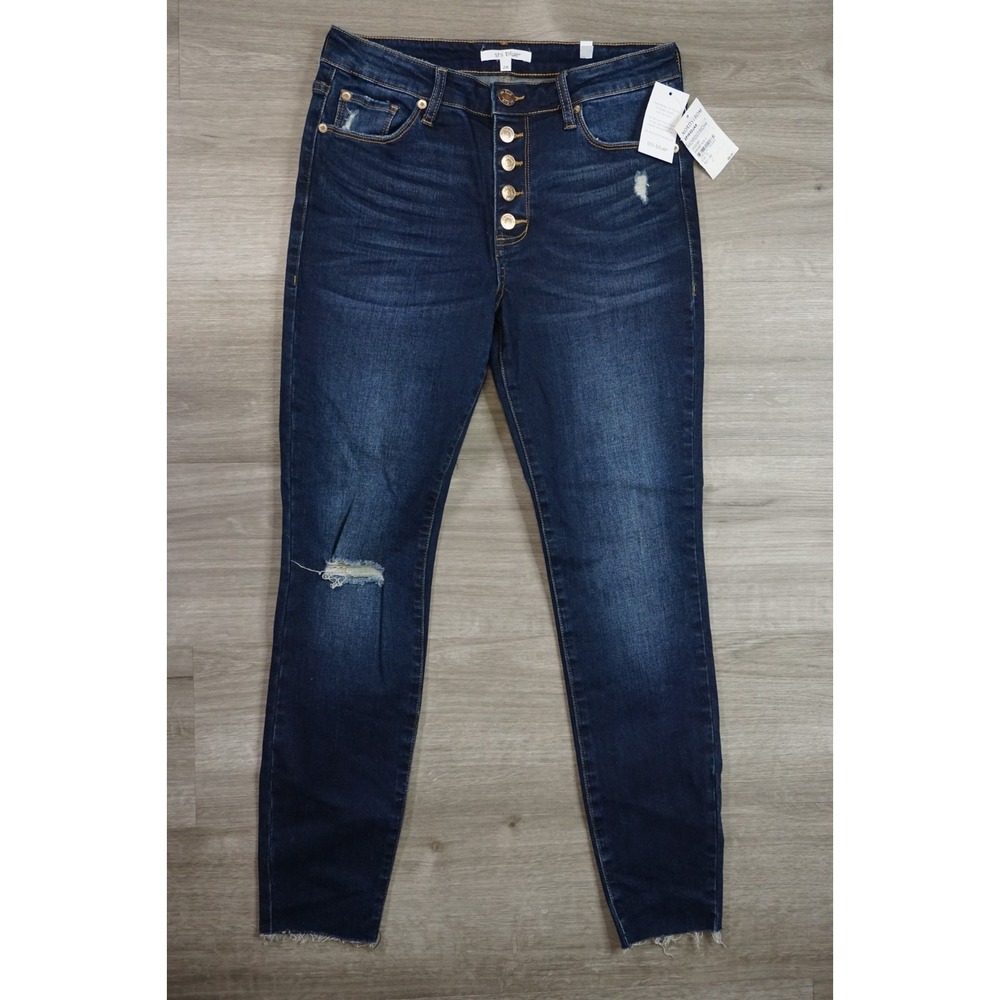 New sts Blue Women's 28 Ellie High Waist Distressed Button Fly Ankle Jeans